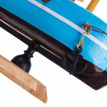 10 LEDs Wood Sailing Boats Ship Model Wooden Craft Sailor Handcrafted Boat Home Decoration