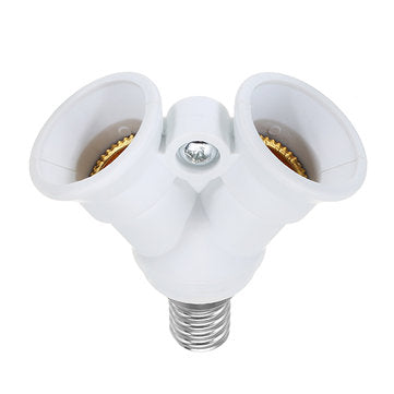 AC100-230V One E14 To Two E14 Bulb Adapter Lamp Holder Splitter Converter Socket for Halgon Light