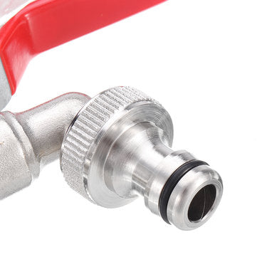 TMOK 1/2`` Lever Brass Single Cold Tap Washing Machine Faucet Adapter w/ Nozzle Male Thread for Gard