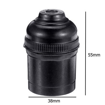 E27 6A Black Retro Light Bulb Adapter Lamp Holder Pendant Edison Screw Cap Socket Light Fittings AC2