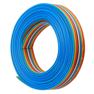 5pcs 5M 1.27mm Pitch Ribbon Cable 16P Flat Color Rainbow Ribbon Cable Wire Rainbow Cable
