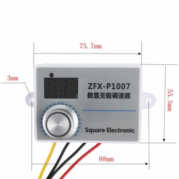 ZFX-P1007 Digital Display Stepless Speed Controller High-power Speed Control Switch Dimming Speed an