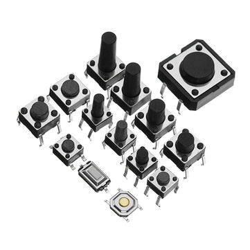 Total 1200pcs Tactile Tact Mini Push Button Switch Packet Micro Switch Bags 12 Types Each 100pcs SMD