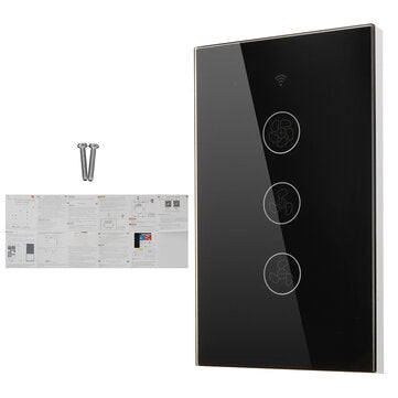 MoesHouse Black WiFi+RF433 Smart US Ceiling Fan Switch Smart Life/Tuya App 2/3 Way Control Wireless