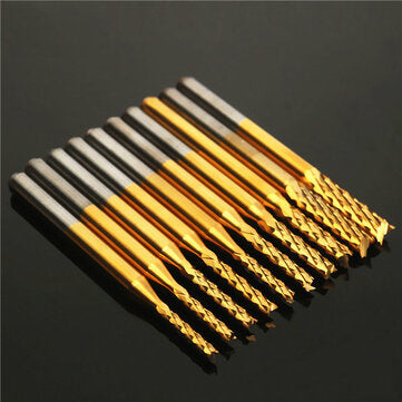 Drillpro DB-M13 10pcs 0.8mm-3mm Carbide End Mill Engraving Bits For CNC Rotary Burrs