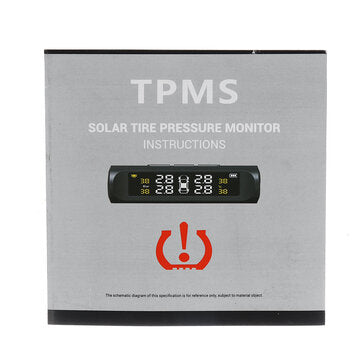 TPMS Wireless Solar Tire Pressure Solar Alarm Monitor System External Sensor