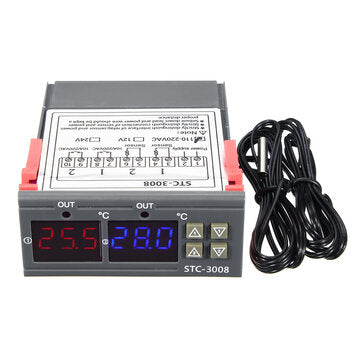 110-220V STC-3008 Digital Display Intelligent Dual Control Electronic Thermostat Dual Display Dual T