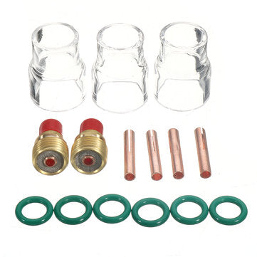 15Pcs TIG Welding Torch Gas Lens #12 Cup Kit for WP-9/20/25 Series 1/8inch