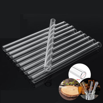 10Pcs Length 100mm OD 10mm 1.5mm Thick Wall Borosilicate Glass Blowing Tube Lab