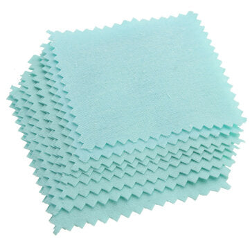 10Pcs 8x8cm Jewelry Polishing Cloth Ring Necklace Cleaning Cloth for Platinum Gold And Sterling Silv