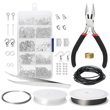 Wire Jewelry Making Starter Kit Sterling Repair Tools Craft Supplies Set 3 Color (COLOR.: SILVER)