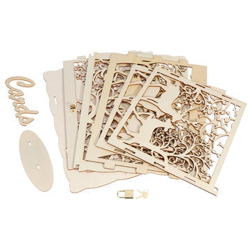 Wooden Loving Deer Wedding Card Box Wedding Money Box Wooden Gift Case With Lock Wedding Birthday Pa