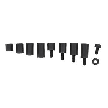 Suleve M3NH1 M3 Nylon Screw Black Hex Screw Nut Nylon PCB Standoff Assortment Kit 300pcs