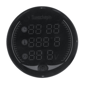 9V-24V 5-in-1 LED Night Vision USB Charger Voltage Meter Timer Temperature Display Table For Motorcy