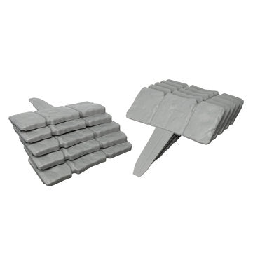 10pcs Home Garden Edging Plastic Fence Stone Effect Lawn Yard Flower Plant Border ... (COLOR.: GREY)