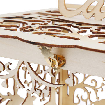 Wooden Loving Deer Wedding Card Box Wedding Money Box Wooden Gift Case With Lock Wedding Birthday Pa