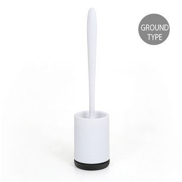 Wall Mounted /Floor Stand 360 TPR Soft Bristle Silicone Toilet Cleaning Brushes with ... (TYPE: B)