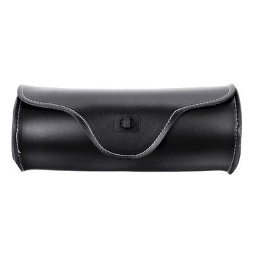 Motorcycle Saddlebags Side PU Leather Luggage Bag With Mounting Straps Black