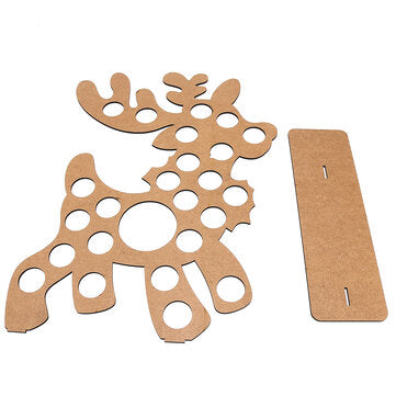 Wooden Christmas Advent Calendar Christmas Elk Decoration Fits 25 Circular Chocolates Candy Stand Ra