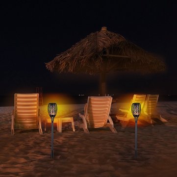 Solar 96 LED Flickering Flame Torche Light Waterproof Outdoor Landscape Decor for Garden Lawn