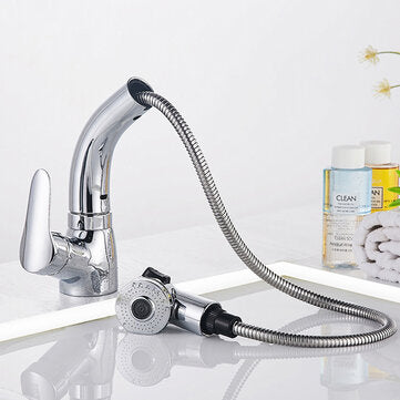 Zinc Alloy Pull Out Faucet Mixer Taps 360Swivel Spout Spray Kitchen Bathroom Sink Basin Brass Fauc