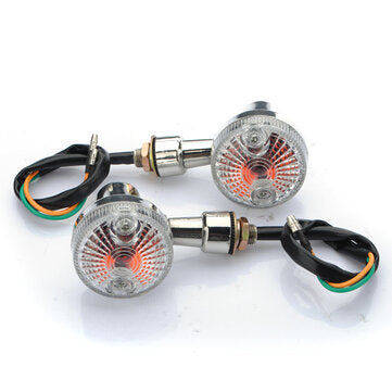 Universal Front Rear Motorcycle Turn Signals Indicators Amber Lights Lamp