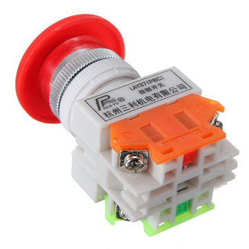 5pcs N/O N/C Emergency Stop Switch Push Button Mushroom 4 Screw Terminals