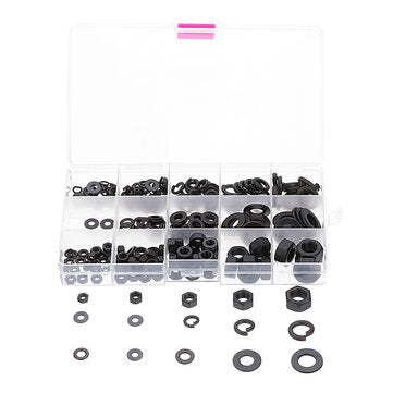 Suleve MXCW1 231Pcs Hex Nut Flat Washer Spring Lock Washer Carbon Steel M4/M5/M6/M8/M10 Assortmen