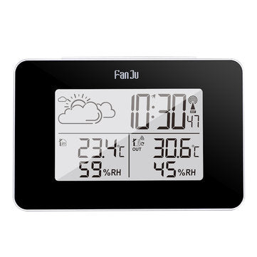 FanJu FJ3364 Digital Alarm Clock Weather Station Wireless Sensor Hygrometer Thermometer Multi-functi