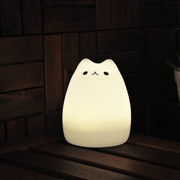 Rechargeable Color Changeable Silicone LED Sensitive Tap Control Night Light for Home