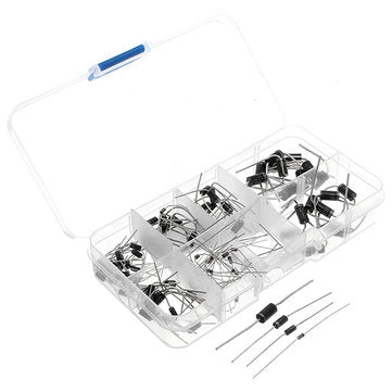 100 Pcs Diodes Kit Rectifier Schottky 1N4007 1N4148  1N5817 1N5408 1N5822 1N5399 FR107 FR207 In Comp