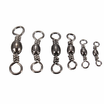 100Pcs Fishing Barrel Bearing Rolling Swivel Rings Fishing Tackle Connector #3 #4 #6 #... (SIZE: #6)