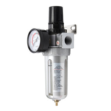 1/2" Mid Flow Air Compressor Regulator & Filter Combo With Gauge Manual Drain 150psi