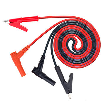 Y208 2Pcs 1M 15A Banana Plug To  Crocodile Clamp Replaceable Multimeter Probe