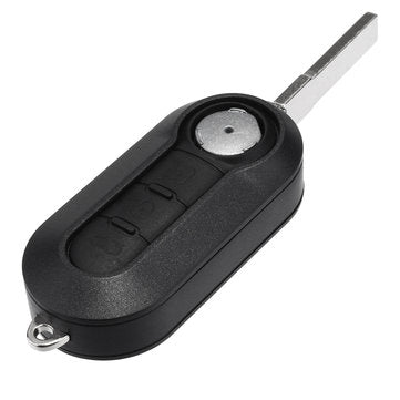 Car 3 Buttons Remote Flip Key Cover Case Shell w/ Blade & Battery For Fiat 500