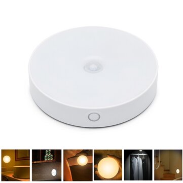 6 LED USB Rechargeable PIR Motion Sensor Light Control LED Night Lamp Magnet ... (COLOR.: WARMWHITE)