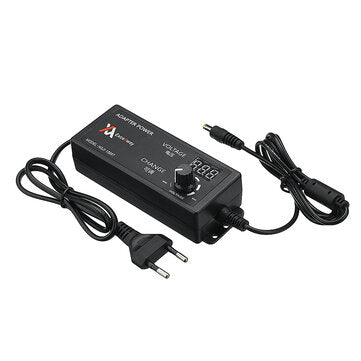 Excellway 4-24V 2.5A 60W AC/DC Adjustable Power Adapter Supply EU Plug Speed Control Volt Display
