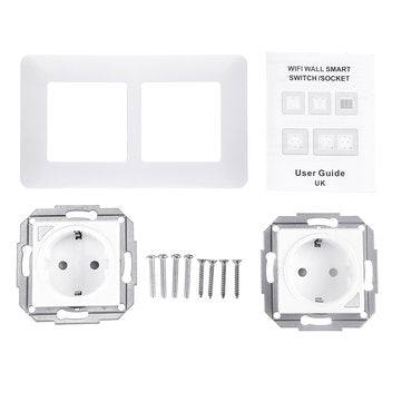 Dual DE EU WiFi Smart Light Wall Switch Socket Outlet Smart Life Tuya Wireless Remote Control Work w