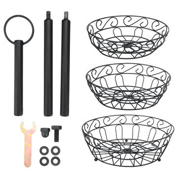 Three-layer Fruit Basket Holder Large Capacity Fruit Basket Bowl Durable Cake Snacks Storage Stand