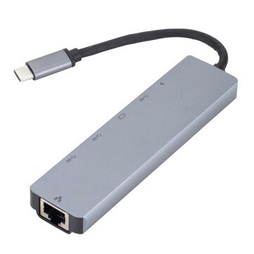 6 In 1 Portable Type-C HUB Adapter USB C To HDMI RJ45 USB3.0 Laptop Docking Stations For MacBook Mat