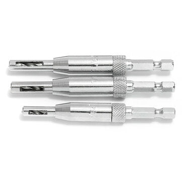 3pcs HSS Self Centering Hinge Drill Bit Holes Wood Working Reaming Tool Countersink Drill Bit