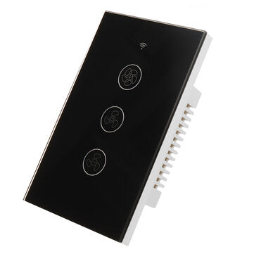 MoesHouse Black WiFi+RF433 Smart US Ceiling Fan Switch Smart Life/Tuya App 2/3 Way Control Wireless