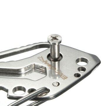 DANIU EDC Multi Pocket Tool Carabiner Screwdriver Wrench Gear Key Holder Clip Folder Keychain