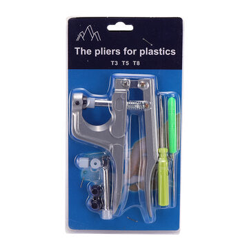 1000PCS 200 Sets T5 Plastic Snaps Fastener Buttons Snap Pliers Press Stud Kit