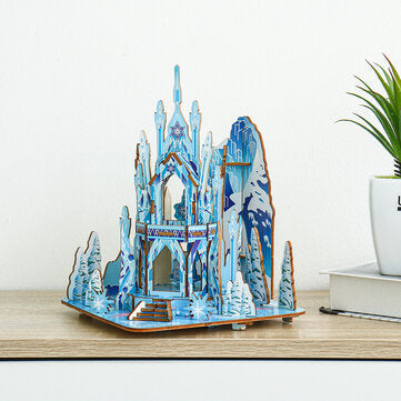 Wooden Ice Castle 3D DIY House Kit Puzzle Toys 3D Jigsaw Puzzle Assembly Model Educational Toy Chris