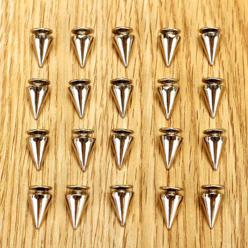 100PCS DIY Silver Metal Studs Cone Punk Spikes Spots Rivet 10*7mm