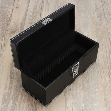 Storage Box Case Coin Holder Black PU Leather for Slab Certified Coin 20Pcs Capsules