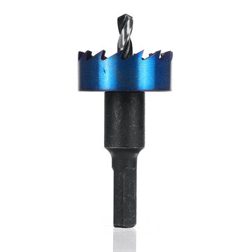 Drillpro 5Pcs 16-30mm HSS Blue Nano Coating Tooth Hole Saw Cutter Drill Bit Set for Metal Sheet