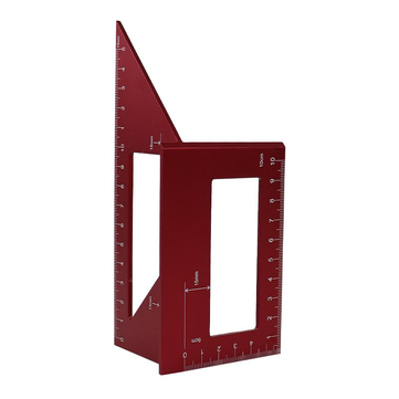 Red Aluminum Alloy Woodworking Scriber T Ruler Multifunctional 45/90 Degree Angle Ruler Angle Protra