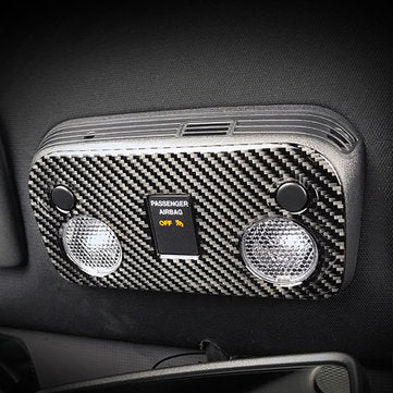 Car Retrofitting Carbon Fiber Reading Lights Panel Roof Lamps Decoration Frame Cover Trim For Ford M